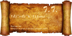 Török Titusz névjegykártya